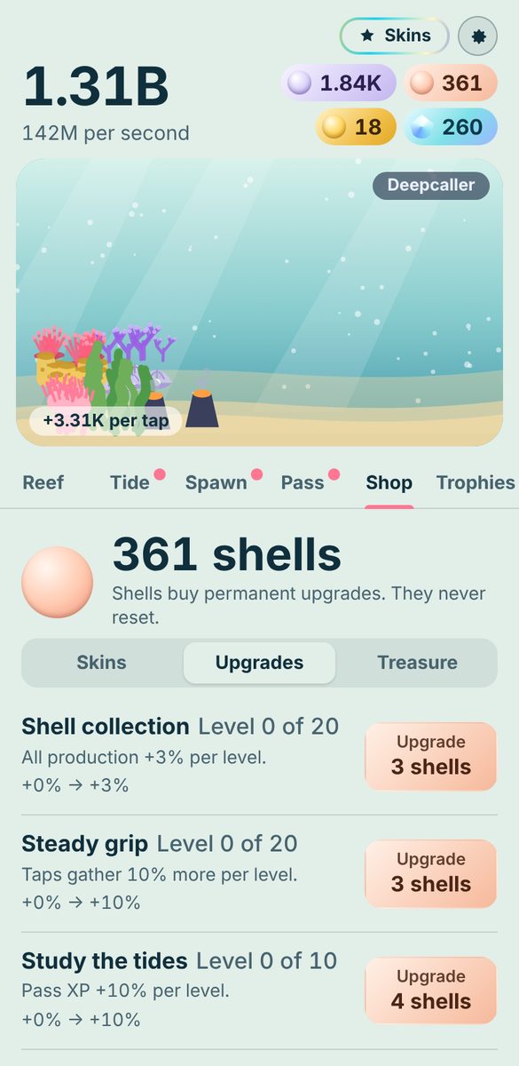 Shop upgrades