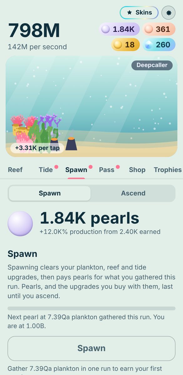 The Spawn tab
